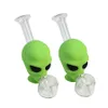 Smoking Pipes Alien Shape YHSWE Silicone Body with Glass Mouth Hand Pipe Bubbler Tobacco Cig