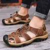 Sandalen lederen heren schoenen zomer groot formaat heren sandalen mannen sandalen mode sandalen slippers grote maat 38-47 230519