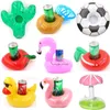 Inflatable Floats tubes 15pcs Not repeating Mini fanny Inflatable Red Flamingo Floating Drink Cup Holder Swimming Pool Bathing Beach Party Toy Boia 230518