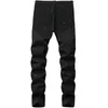 Mens Jeans Denim Design Fashion Lacquer Foot Casual Pants Stretch Regular Fit Black Long Four Season Plus Size 230518