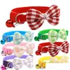 Colliers De Chien Laisses Avec Bowknot Et Cloches 6 Couleurs Chiot Chaton Collier Réglable Fête Animaux Accessoire Drop Delivery Home Dh7Mi