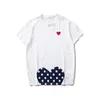 Play Mens T-shirts Fashion Designer Red Heart Shirt Casual T-shirt Cotton Embroidered Embroidery Short Sleeve Summer T-shirt