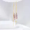 Dangle Chandelier الفاخرة الأزياء الطويلة الخضراء قطرة الكريستال للنساء المستعار شرابة البيان بيان الحزب المجوهرات pendiente mujer 230519