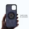 Custodia magnetica per telefono in silicone PU di lusso con copertina magnetica in pelle di animazione per iPhone 13 13 Pro Max mini