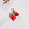 Porte-clés fraise rouge coeur porte-clés porte-clés pour femmes fille bijoux fruits simulés mignon porte-clés porte-clés meilleur ami