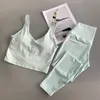 Donna LL Top+Pantaloni Set da Yoga attillati Gilet sportivo Leggings da salto Pantaloni sportivi Resistenza alla palestra Allenamento per la forza Abbigliamento sportivo Corsa Traspirante Felpa