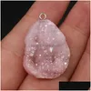 Collane con ciondolo Yachu Pietra naturale Druzy Agates Irregar per creazione di gioielli Collana fai da te Accessori per orecchini Charms Regalo Goccia Deli Dhrlh