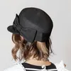 Berets 202302-2508373 Drop Summer Japan Side Bowknot Plain Fiber Grass Lady Octagonal Hat Women Visors Cap