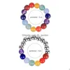 Bracelets De Charme À La Main 7 Chakra Perlé Bracelet Améthyste Agate Pierre Perle Tresse Bijoux Pour Femmes Hommes Drop Delivery Dhgarden Dhjct