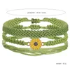 Pulseira feminina feita artesanal corda de verão boêmio pulseiras de girassol.