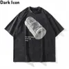 メンズTシャツ暗いアイコン米ドル特大のヒップホップTシャツメンサマーコットンTシャツ230518