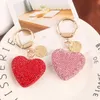 Keychains Light Luxury Multi-Color Love Heart Keychain Full Rhinestone Alloy Key Rings Women Handbag Pendant Creative Key Chains Gift