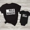 Family Matching Outfits Rule Maker Rule Breaker Family Matching Vêtements T-shirt Bébé Serré Coton Famille Apparence Père Fils Famille Vêtements G220519