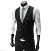 Hommes Gilets Hommes Slim Fit Costume Gilet Couleur Unie Décontracté Sans Manches Vintage Gilet Mode Homme Noir Gris Formelle Businss Gilet Homme 230519