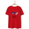 Magliette da uomo Stampa Haitian American Flag Hearts Tshirt Plus Size S-3XL Gents Humor Men Shirt manica corta Comical Hip Hop