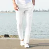 Męskie spodnie bawełniany bielizny solidny swobodny luźne mężczyzn ubrania elastyczna talia oddychająca fitness Pantalon Homme 230519