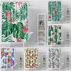 Shower Curtains Green Plant Leaves Waterproof Bathroom Curtain Colorful Floral For Bath Covers Toilet Door