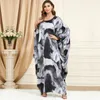 Vêtements ethniques 2023 robe musulmane femmes Style de mode à manches longues col rond Polyester Abaya vêtements pour