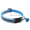 Dog Collars Leashes Reflective With Safety Locking Buckle 12 Colors Adjustable Puppy Kitten Collar Drop Delivery Home Garden Pet Su Dhxpg