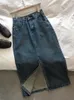 Kjolar vår sommar kvinnors denim wrap kjolar vintage front split high wasit jeans kjolar kvinnliga raka blyerts kjolar 230519