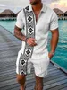 Męskie dresy męskie Summer Polo Shirt 2 sztuki Hawaje dresowe swobodny kombinezon biznesowy moda puszka kołnierz zamek błyskawiczny