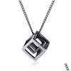 Colliers de pendentif Collier de cube creux en acier inoxydable pour hommes femme chaîne de liaison bijoux gouttes