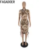 Tvådelad klänning Fagadoer Spring Camouflage Women Streetwear Turtleneck Shorts Crop Top och Skinny kjolar Casual Matching 2st Outfits 230518