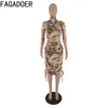 Vestido de duas peças Fagadoer Primavera Camuflagem Mulheres Streetwear Turtleneck Shorts Crop Top e Saias Skinny Casual Combinando 2 Pcs Outfits 230518