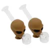 Tubos de fumantes em forma de alienígena Yhswe Silicone Body com cigarro do tabaco de tubo de boca de bocal de vidro