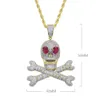 Chokers Iced Out Bling Pirate Skull Pendant Necklaces Gold Silver Color 5A Zircon Letters Live Alone Charm Men s Hip Hop Jewelry 230519