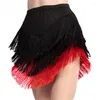 Stage Wear Women Fringes Tassels Mini Skirt Ballroom Latin Tango Salsa Dancewear Dress Samba Chacha Dancing