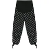 Street Hip Hop Maternity Bottoms Pants Black With White Dot Pattern Outdoor Casual Wear Women Ordinary Harem Trousers Thin bekväm BA025 B23