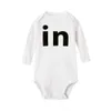 Family Matching Outfits TW prints newborn baby boy girl tight fitting clothes cute baby twin long sleeved tight fitting clothes baby clothing in the letter G220519