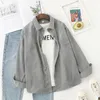 Blouzen voor vrouwen shirts corduroy shirts dames tops en blouses lange mouw veer dames massief losse vriendje stijl shirt 230519