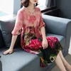 Basic Casual Dresses Summer Women's Plus Size Loose Print Dress Mid-length Plus Size Temperament Holiday Skirt 230519