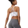 Yoga -outfit 2023 Spring Low Strength Shockproof Sport Bra Dames digitale printing Fitness Sexy Back Cross Dance Tank Top