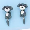 Boucles d'oreilles créoles Chiens de bande dessinée Design Animal percé 3D Petit pour filles Oreilles Coeur Stud