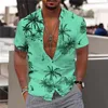 Camicie casual da uomo Camicie da albero di cocco per uomo Camicia hawaiana da uomo stampata in 3d Spiaggia 5xl Manica corta Moda Top Maglietta da uomo Camicetta Camisa 230519
