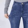 Kvinnors jeans märker kvinnor i full längd mode flare jeans för vårens höst vinter hög stretch mjuk bantning passar denim byxor överdimensionerade 6xl 230519