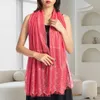 Scarves Beautiful Neck Scarf Comfortable Women Elegant Lace Small Tassel Shawl Daily Wear