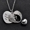 Pendant Necklaces Angel Wing Hold Heart Cremation Urn Necklace Dad Keepsake Memroial Jewelry