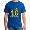 T-shirts pour hommes Fitness 10 joyeux anniversaire numéro d'or chemise t-shirt hommes XXXL 4Xl 5XL couverture en coton