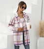 Women's Jackets Women's Plaid Printed Single Breasted Long Sleeved Coat Spring Summer Cool Loose Blazer Jacket