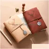 Anteckningar Journal 80 Sheets Paper Vintage Pu Leather Note Book Handmade Travel Diary Sketchbook Studentgåvor Drop Delivery Office SC DHFYV