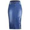 Jurken Mode Hoge Taille Gescheurde Split Denim Verontruste Jeans Elastische Bodycon Lange Rok Dames Trendy Retro Gewassen Onregelmatige Rokken