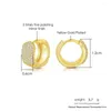 Hoop Earrings Women's Round Retro Hoops Jewelry Gold Color Zircon Small Ear Ring Wholesale Vintage Female Girls Accessories KBE420