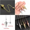 Pendant Necklaces Gold Sier Antique Copper Fashion Jewelry Amet Rose Reiki Pendum Cone Pende Metal Healing Drop Delivery Pendants Dhsxa