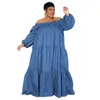 Robes grande taille WSFEC L-4XL Automne Hiver Tenues Robes grande taille pour femmes Vêtements Mode Lâche Manches Longues Volants Robe Longue En Gros 230519