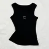 Summer White Women Tops Tees Crop Embroidery Sexy Off Shoulder Black Tank Casual Sleeveless Backless Top Shirts Designer Solid Color Vest