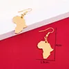 Dingle örhängen etiopisk vintage afrikansk karta för flickor guld färg mode smycken kvinnor